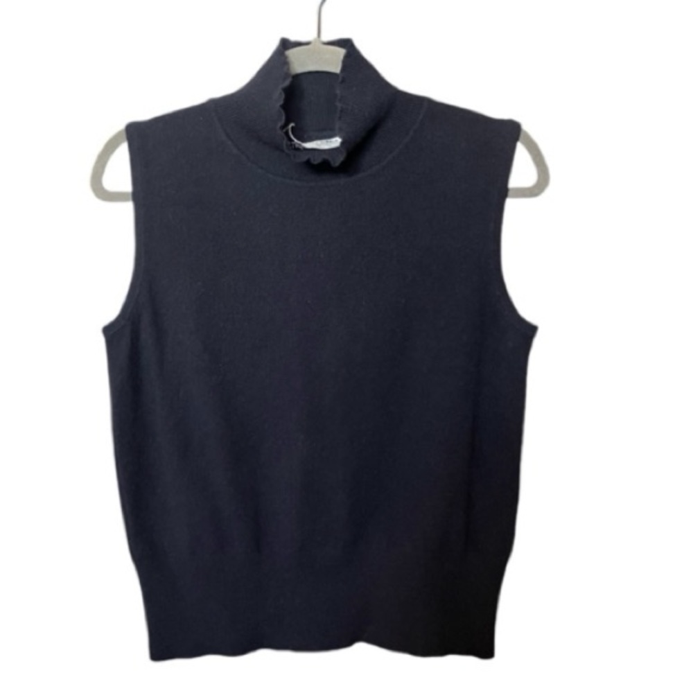 St John Cashmere Sleeveless Turtleneck Black Small - Picture 2 of 7
